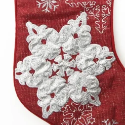 Personalised Red Snowflake Christmas Stocking Clearance