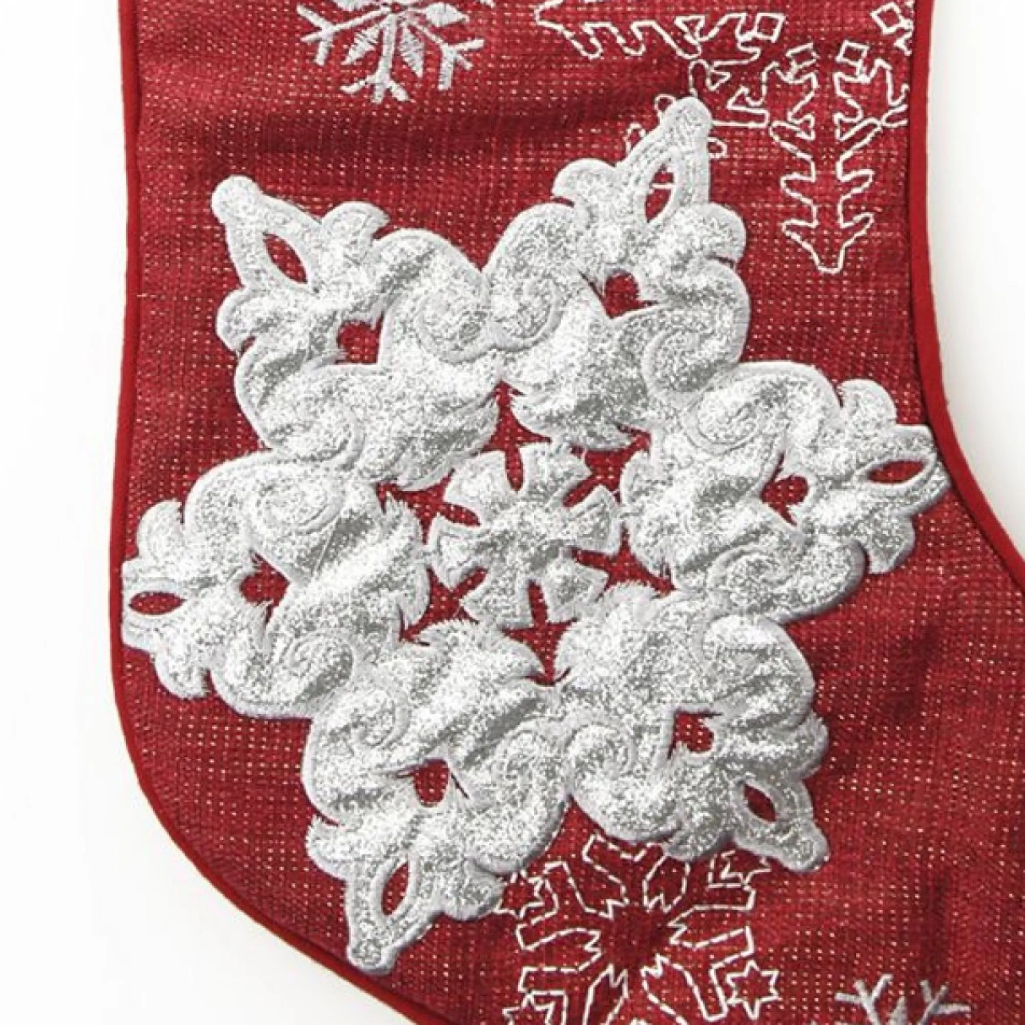 Personalised Red Snowflake Christmas Stocking Clearance