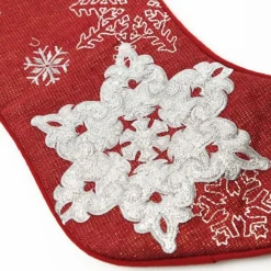 Personalised Red Snowflake Christmas Stocking Clearance
