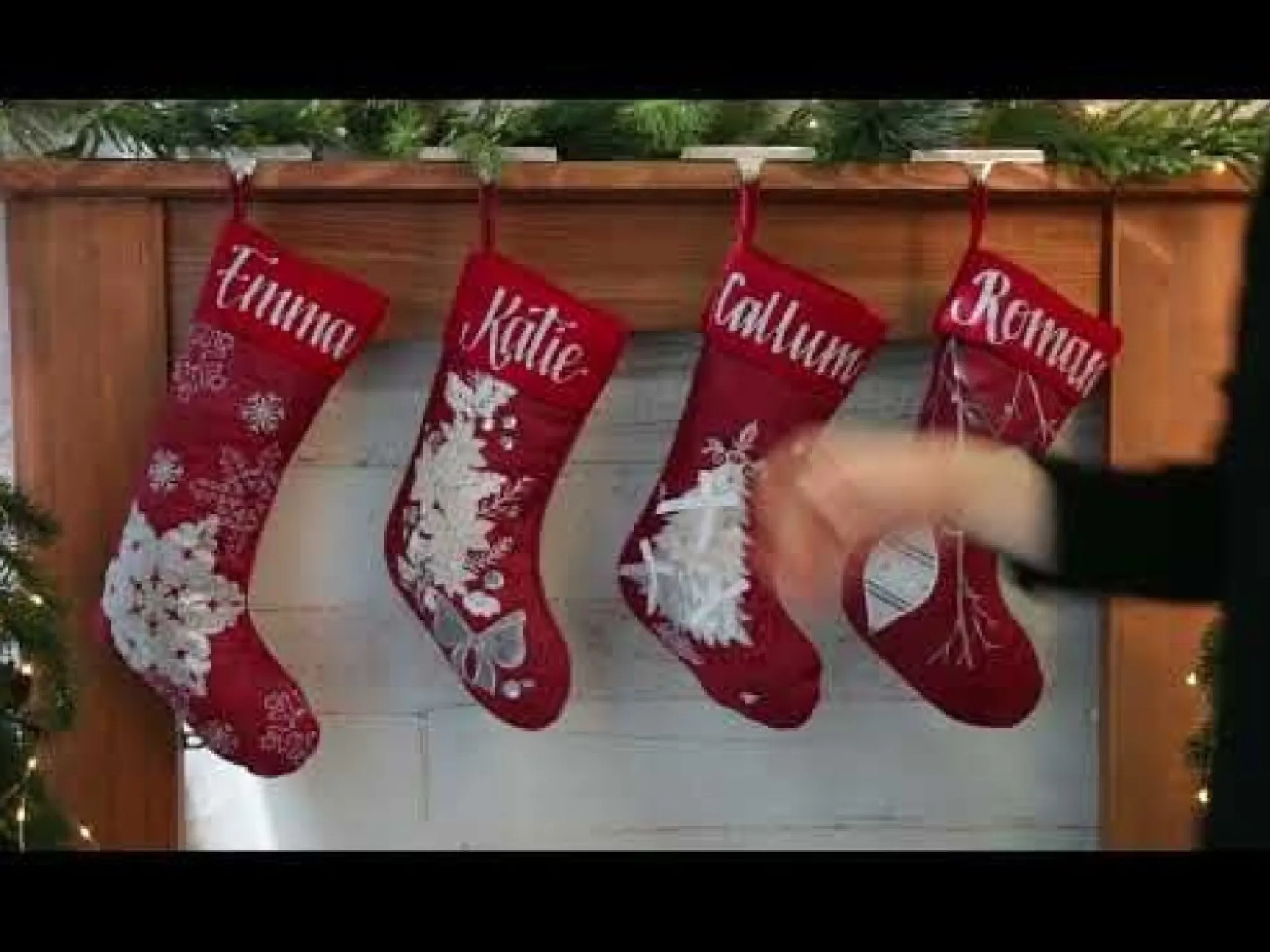 Personalised Red Snowflake Christmas Stocking Clearance