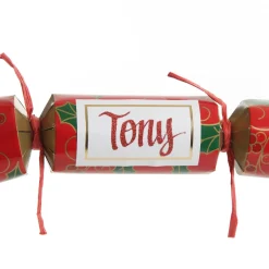 Personalised Red Swirling Holly Bon Bon - Single Shop