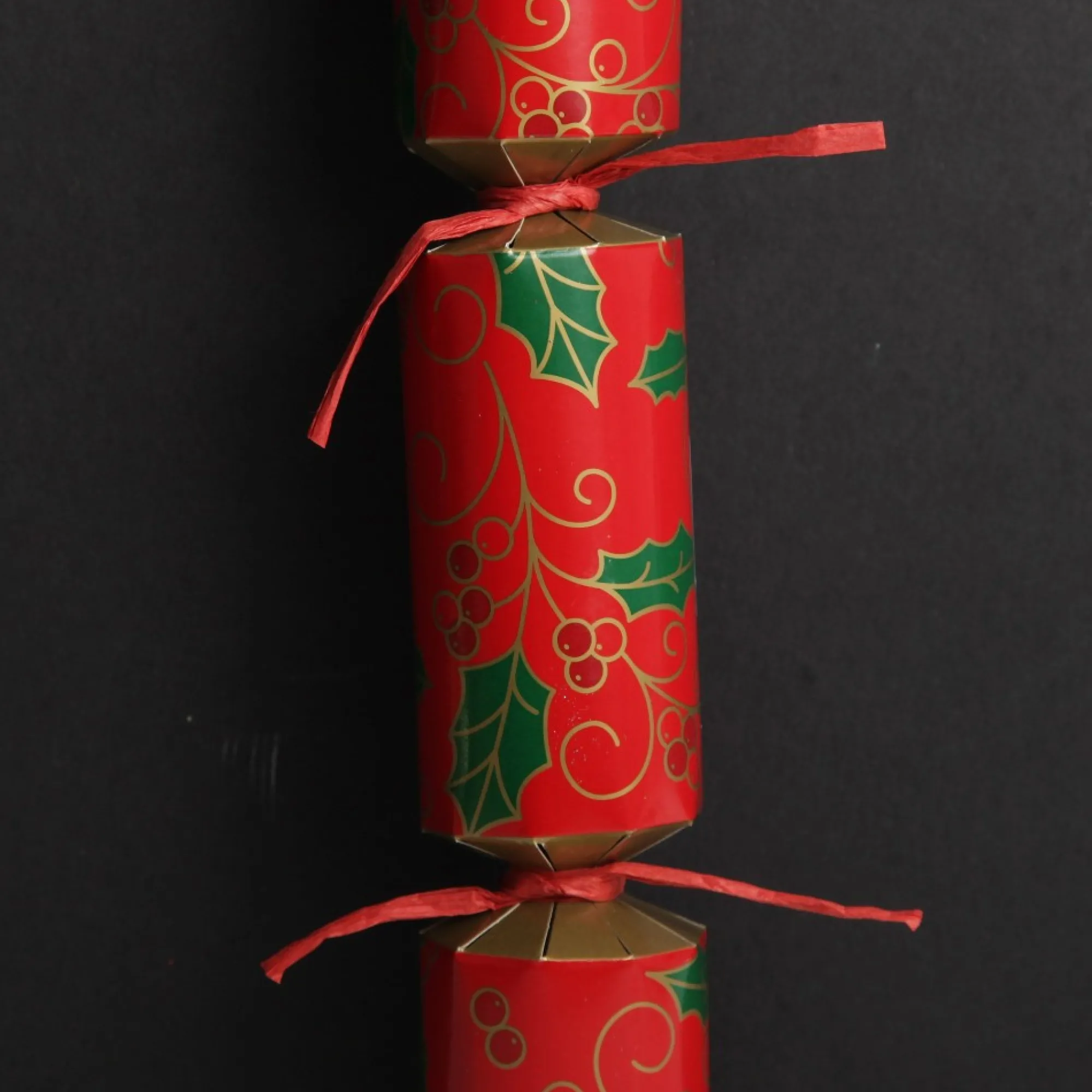 Personalised Red Swirling Holly Bon Bon - Single Shop