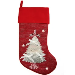 Personalised Red Tree Christmas Stocking Cheap