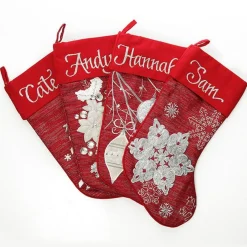 Personalised Red Tree Christmas Stocking Cheap