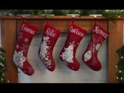 Personalised Red Tree Christmas Stocking Cheap