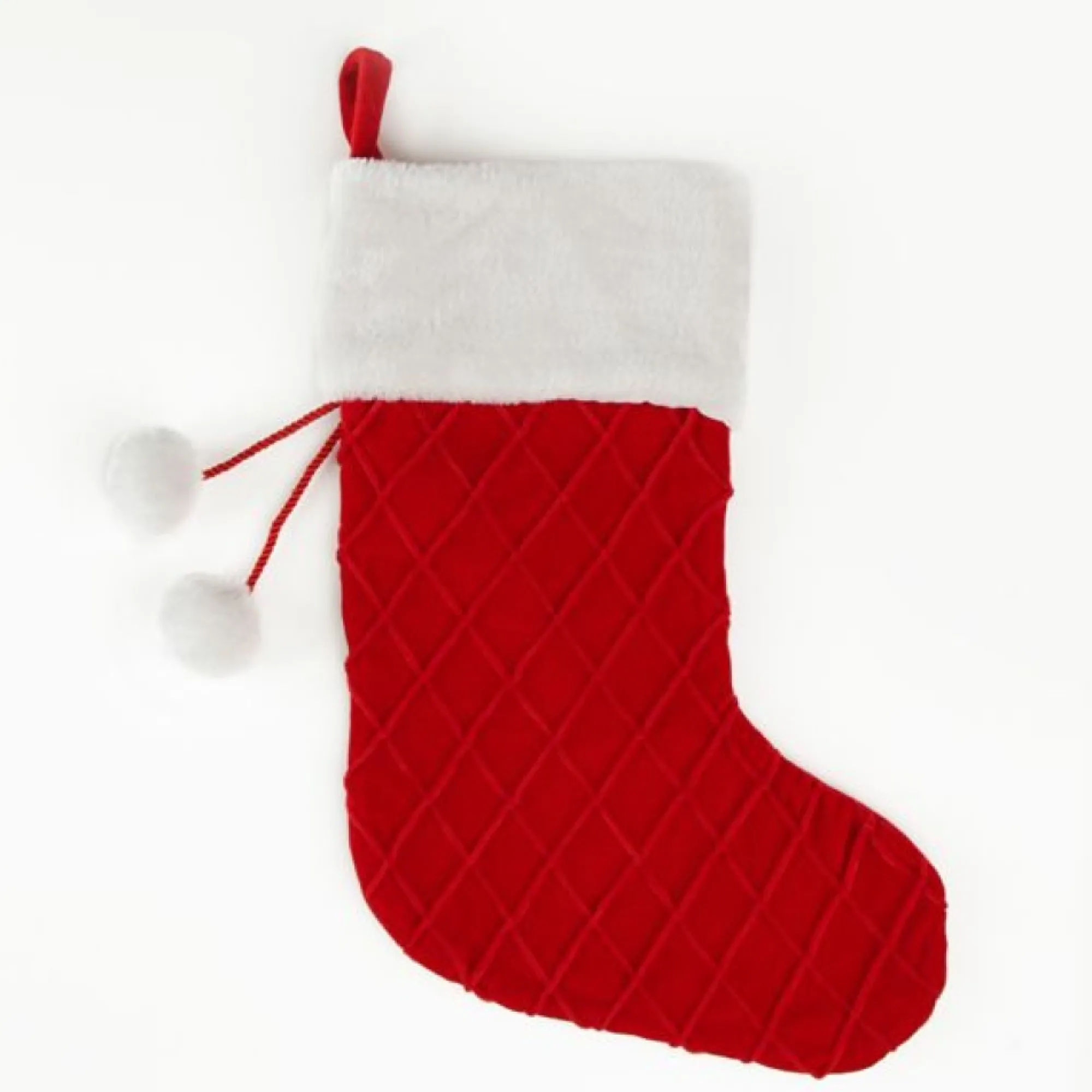 Personalised Red Velvet Quilted Christmas Stocking with Laser Cut Name Hot
