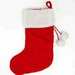 Personalised Red Velvet Quilted Christmas Stocking with Laser Cut Name Hot