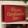 Personalised Red Wooden Christmas Eve Keepsake Box Clearance