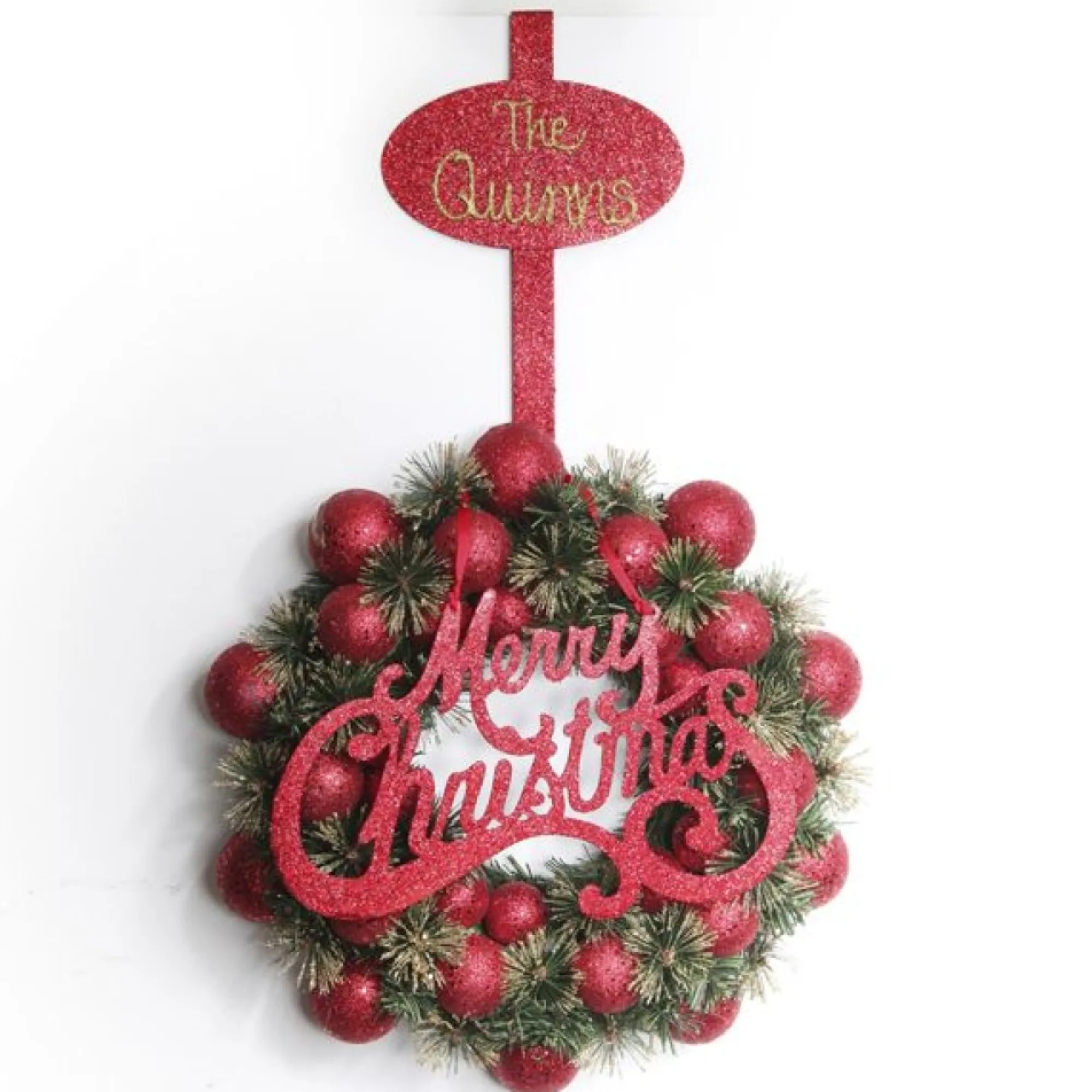 Personalised Red Wreath Hanger Clearance