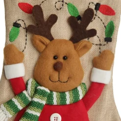 Personalised Reindeer Christmas Stocking with Dangly Legs Cheap