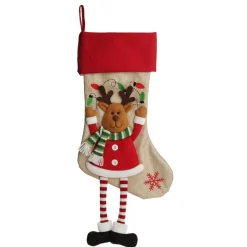 Personalised Reindeer Christmas Stocking with Dangly Legs Cheap