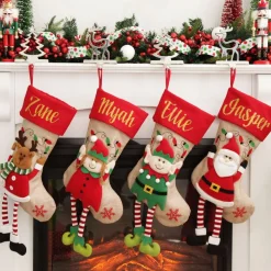 Personalised Reindeer Christmas Stocking with Dangly Legs Cheap