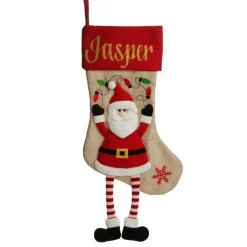 Personalised Santa Christmas Stocking with Dangly Legs Sale