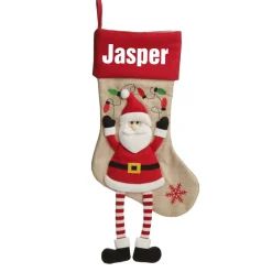 Personalised Santa Christmas Stocking with Dangly Legs Sale