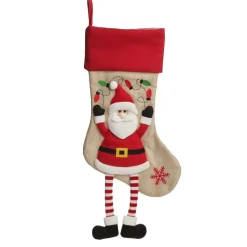 Personalised Santa Christmas Stocking with Dangly Legs Sale