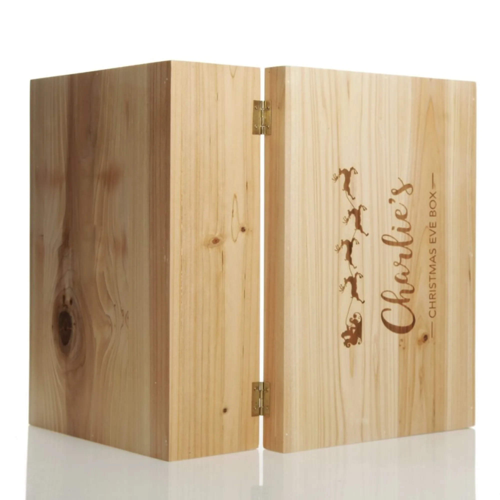 Personalised Santa Sleigh Wooden Christmas Eve Box New