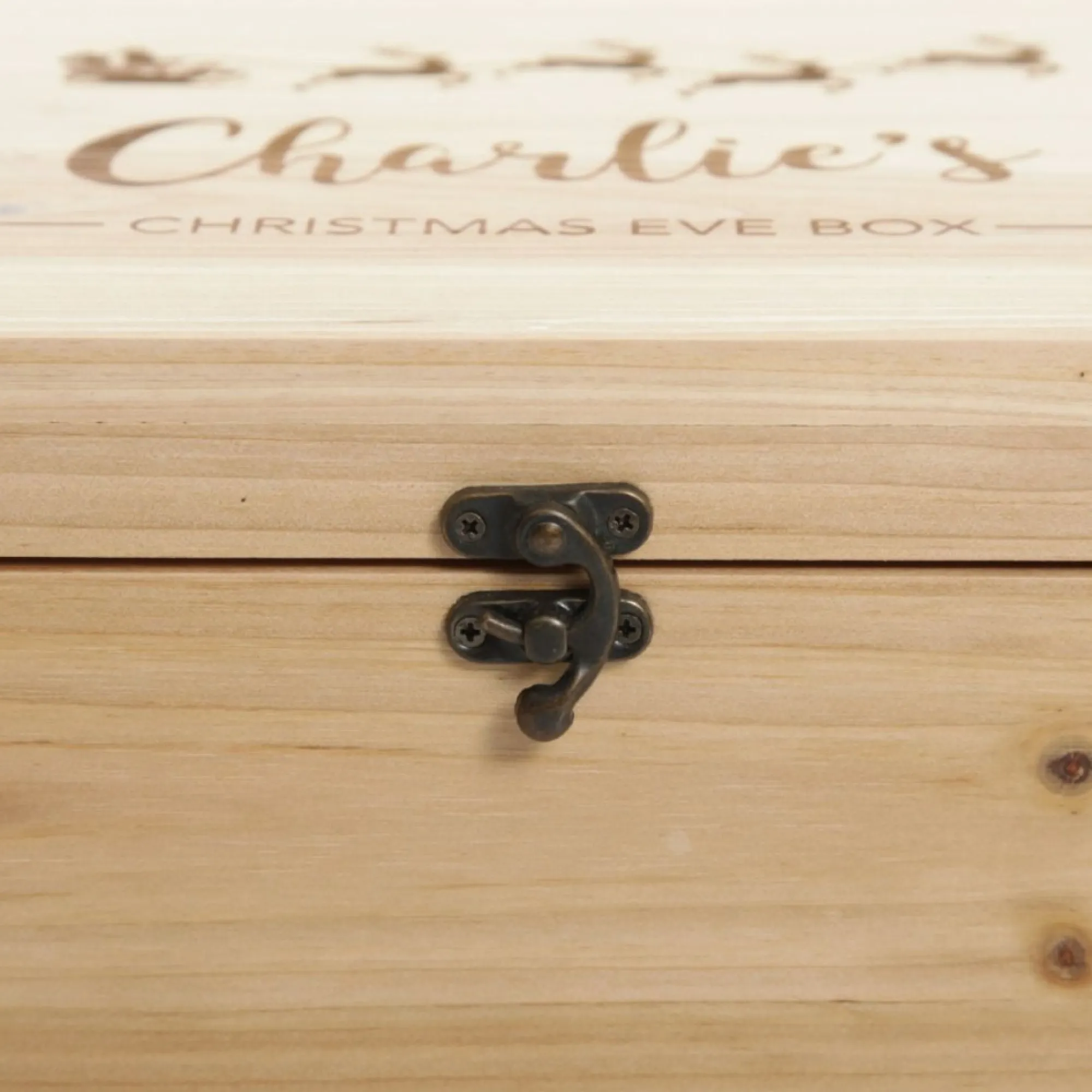 Personalised Santa Sleigh Wooden Christmas Eve Box New