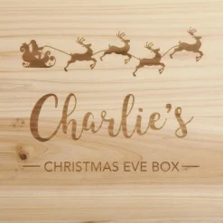 Personalised Santa Sleigh Wooden Christmas Eve Box New