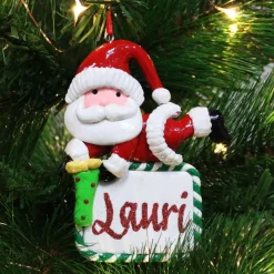Personalised Santa with Plaque Decoration Cheap