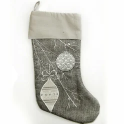 Personalised Silver Bauble Christmas Stocking Clearance