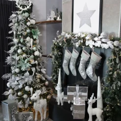 Personalised Silver Bauble Christmas Stocking Clearance