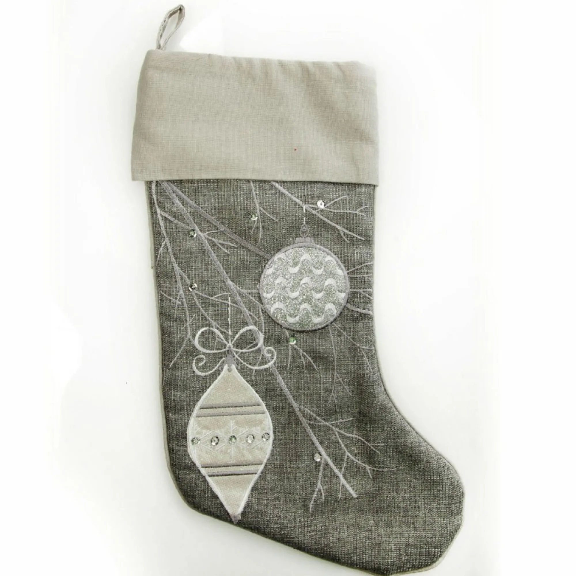 Personalised Silver Bauble Christmas Stocking Clearance