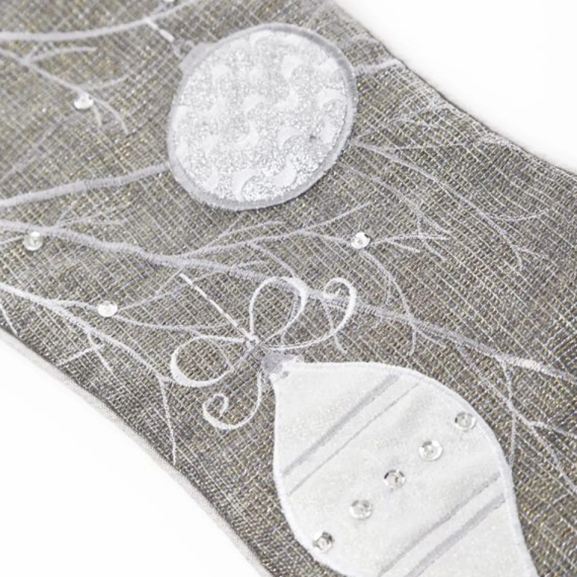 Personalised Silver Bauble Christmas Stocking Clearance