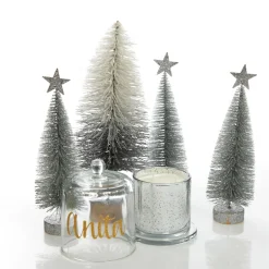 Personalised Silver Scented Christmas Candle with Glass Cloche Discount