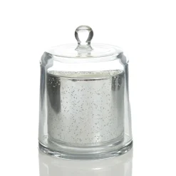 Personalised Silver Scented Christmas Candle with Glass Cloche Discount