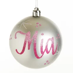 Personalised Silver Shatterproof Christmas Bauble Cheap
