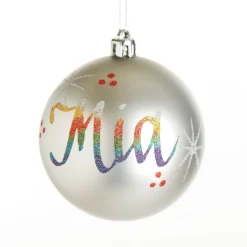 Personalised Silver Shatterproof Christmas Bauble Cheap