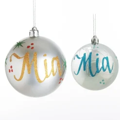 Personalised Silver Shatterproof Christmas Bauble Cheap
