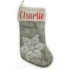 Personalised Silver Snowflake Christmas Stocking Discount