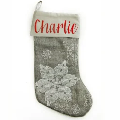 Personalised Silver Snowflake Christmas Stocking Discount