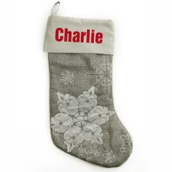 Personalised Silver Snowflake Christmas Stocking Discount