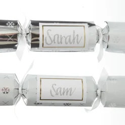 Personalised Silver with White Snowflake Bon Bon - Single Flash Sale