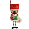 Personalised Snowman Christmas Stocking with Dangly Legs Cheap