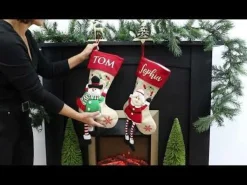 Personalised Snowman Christmas Stocking with Dangly Legs Cheap