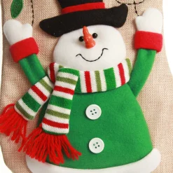 Personalised Snowman Christmas Stocking with Dangly Legs Cheap