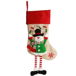 Personalised Snowman Christmas Stocking with Dangly Legs Cheap