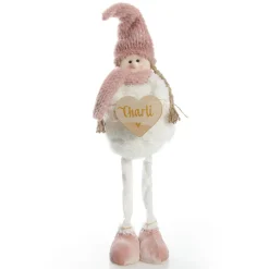 Personalised Standing Pink Girl Ornament with Timber Heart Cheap
