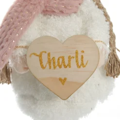 Personalised Standing Pink Girl Ornament with Timber Heart Cheap
