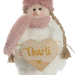 Personalised Standing Pink Girl Ornament with Timber Heart Cheap