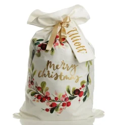 Personalised Sugarplum Merry Christmas Canvas Santa Sack Sale