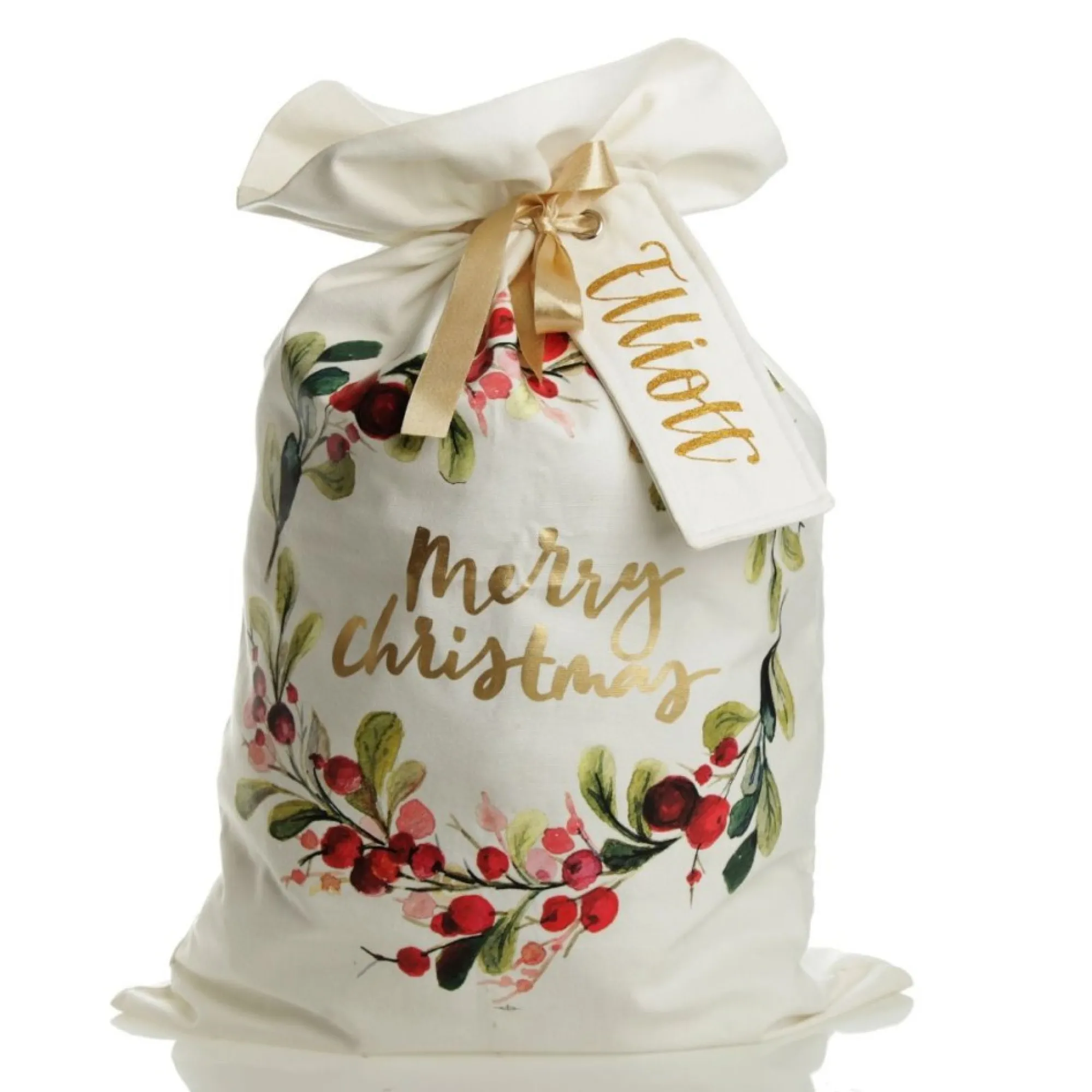 Personalised Sugarplum Merry Christmas Canvas Santa Sack Sale