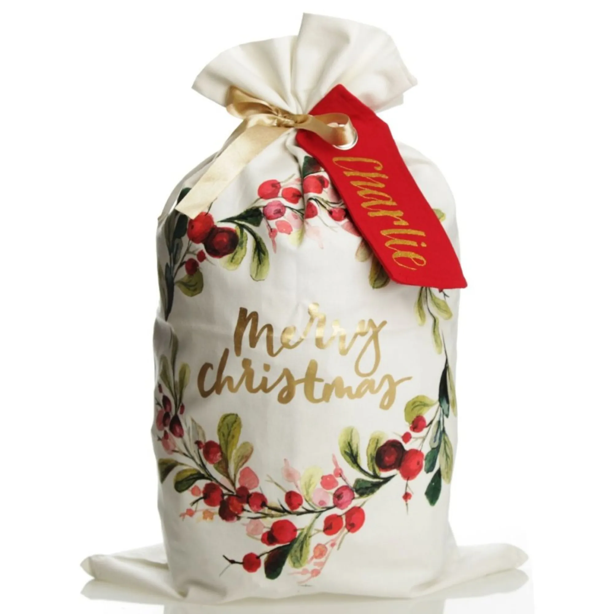Personalised Sugarplum Merry Christmas Canvas Santa Sack Sale
