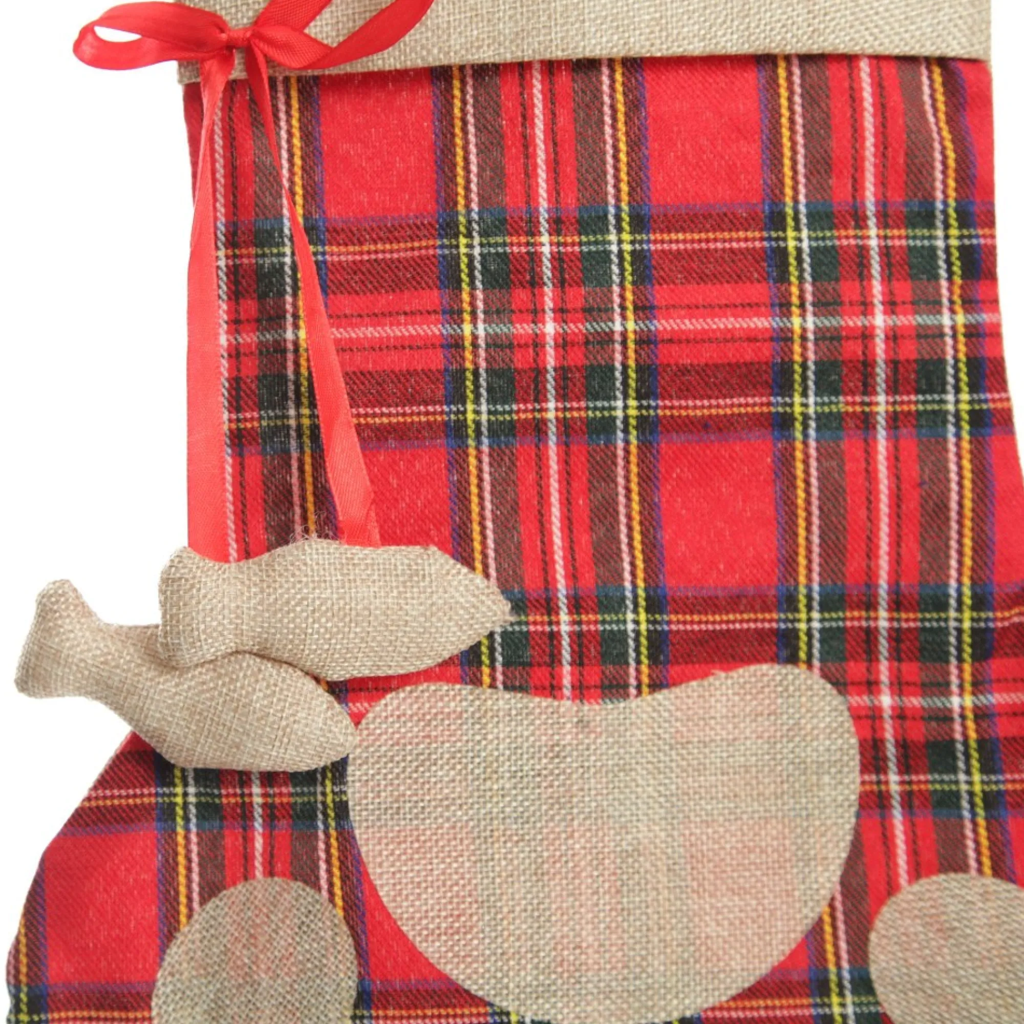 Personalised Tartan Cat Paw Christmas Stocking Shop