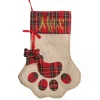 Personalised Tartan Dog Paw Christmas Stocking New