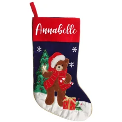Personalised Teddy Bear Christmas Stocking Cheap