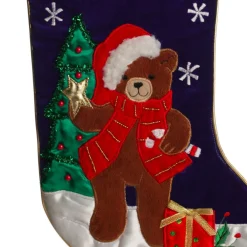 Personalised Teddy Bear Christmas Stocking Cheap